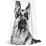 German Shepherd Blanket Dog Flannel Throw Bed Blankets Cozy Lightweight Soft Bedding for Sofa and Bed 80x60 Inch