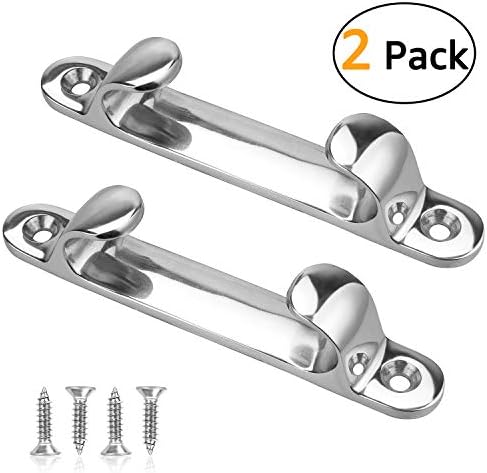 GANGUOLA Bow Chocks Cleat 5-Inch for Boats Marine 316 Stainless Steel, Include 316 Screws(2 Pack)