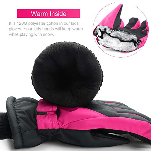 Thxtoms Kids Winter Gloves Waterproof Ski Snow Gloves For Boys & Girls Cold Weather Outdoor Sports Snowboard Bicycle For 4-14 Years Old #TOP2