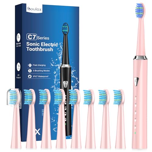 Cepillos De Dientes Electricos Sónico Adultos Para Encías Sensibles - Cepillo Electrico Sónico Con 8 Cabezales, 5 Modos, Ipx7, Una Carga Por 120 Días De Uso, Cepillo De Dientes Rosa Perla Cepillos De Dientes Electricos Sónico Adultos Para Encías Sensibles - Cepillo Electrico Sónico Con 8 Cabezales, 5 Modos, Ipx7, Una Carga Por 120 Días De Uso, Cepillo De Dientes Rosa Perla