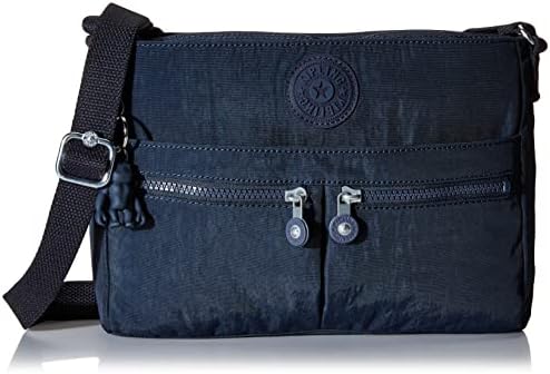Kipling womens Women's New Angie Handbag, Lightweight Bag, Nylon Travel Crossbody Bag, Blue Bleu 2, 10.5 L X 8 H X 2 D US