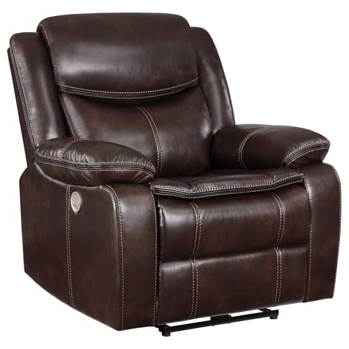 Sillón No Reclinable Piel Sintética Marrón Oscuro