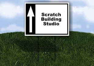Scratch Building Studio Black White Up Arrow 1 Double Sided 18x24 in Yard Road Sign w/stand