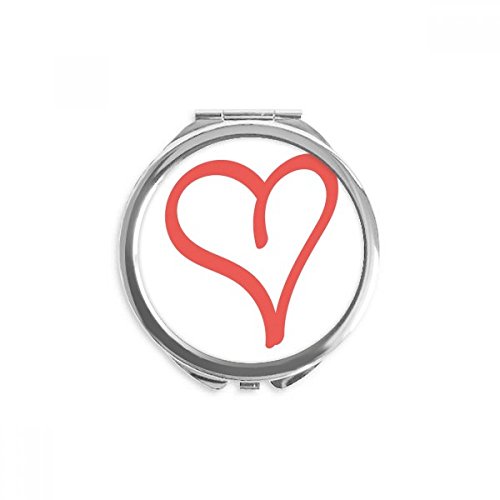 Miroir de maquillage de poche en forme de coeur compact portable de voyage