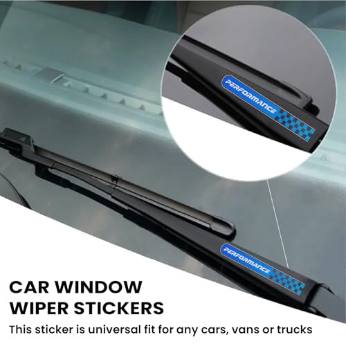 Image of 4Pcs Performance Sticker for Car Wiper Stickers All Cars Rear Wiper Car Sticker Exterior Decal Vinyl L x H 10 x 1.5Cm (Blue)