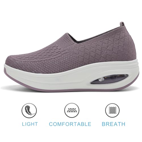 Image of RUIDENG Loafers for Women Comfortable | Women's Walking Shoes Everyday Working | 2 Inch Rocker Bottom