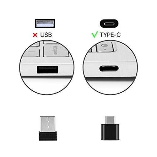 Cimetech Type C Wireless Mouse, 2.4G Mouse Wireless Usb C Computer Cordless Mice With Type C Receiver Compatible With Notebook, Computer, Pc, Laptop, Computer, Macbook And All Type-C Device #TOP6