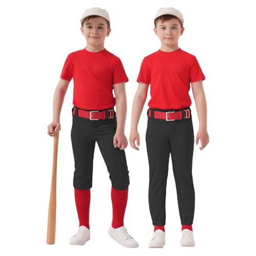 QBK Calça de beisebol infantil 2T/3T/4T/5T para jovens softball, para meninos e meninas, Calça de be