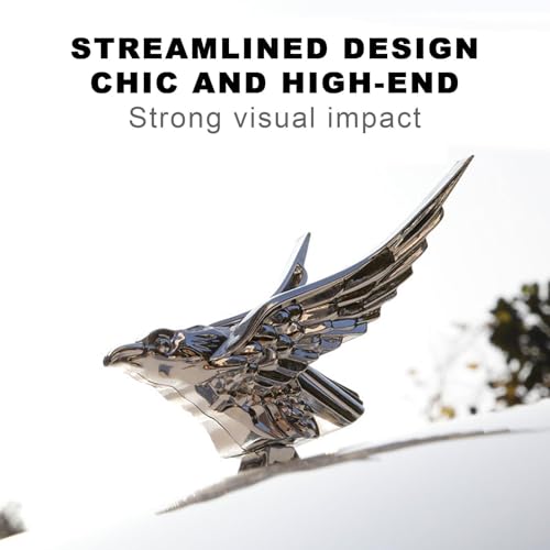 EsEico Eagle Hood Decoration - Eagle Auto Emblem | Eagle Car Hood Decal | Car Emblem Self-Adhesive Eagle Stickers | Modern Car Hood Ornament | Badge Sculpture Eagle Ornament for Trucks Auto Styling