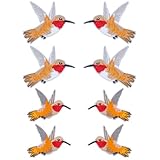 FREEBLOSS 8 Stück Bestickte Aufnäher Zum Aufbügeln Kolibri Stickerei Dekorative Aufnäher Zum Aufnähen Bestickte Aufnäher Applikation Für Kleidungszubehör