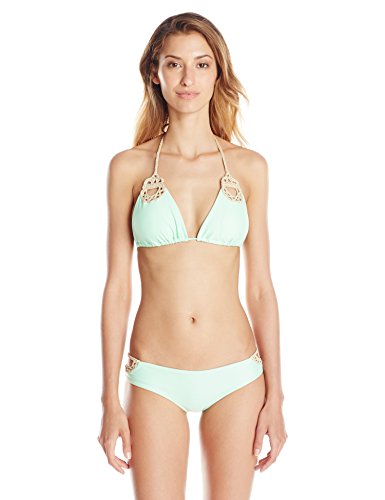 Luli Fama Women's Corazon Loco Crochet Cut-Out Triangle Bikini Top2