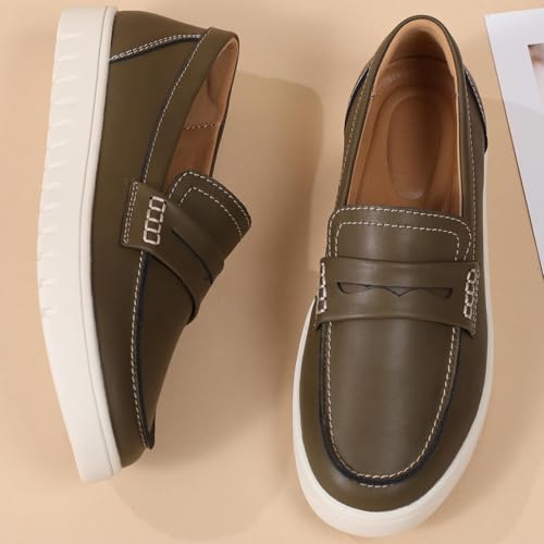 Image of QAE Loafers for Women Penny Loafers Slip On Sneakers Womens Shoes Dressy Casual Comfortable Ladies Summer Shoes