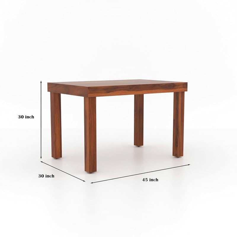 Image of Furniture Solid Sheesham Wood 4 Seater Dining Table Set with Cushioned Chairs | Wooden Four Seater Dinner Table Set for Living Room, Kitchen, Dining Area and Home (Honey Finish)
