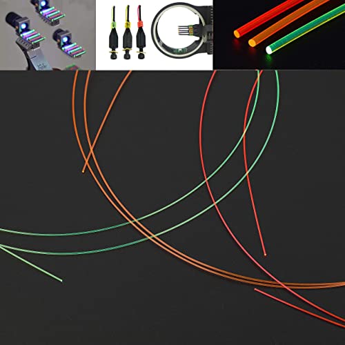 Limaity L3.2Ft Fiber Optic Sight Replacement Rod For Bow Sight Fluorescence Fiber Optic Sights Rod High Brightness Glow Stick Green/Red/Hunter Orange (Diameter 0.019"(0.5Mm), Mixed Color) #TOP29