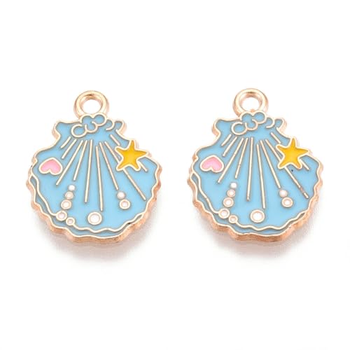 Breloques animal marin émail bleu fabrication bijoux pendentifs métal 100pcs