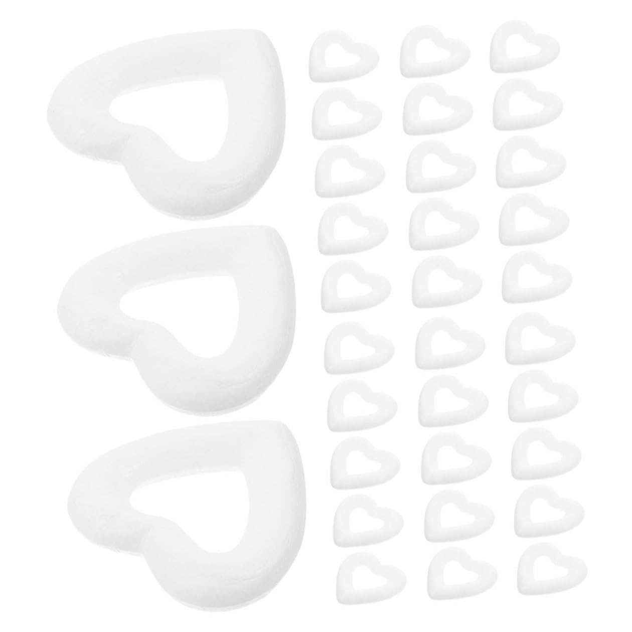Cœurs en mousse blanche pour couronne et projet de loisirs créatifs