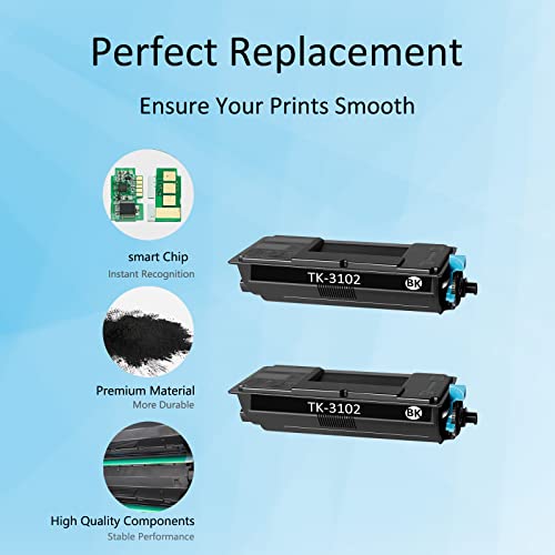 Aprone Tk3102 Tk-3102 Toner Cartridge Replacement For Kyocera Tk-3102 1T02Ms0Us0 Use For Ecosys M3040Idn M3540Idn Fs-2100Dn Fs-2100D Printer (12500 Pages,Black,2-Pack) #TOP4