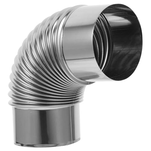 Milisten 90degré Tuyau De Poêle Acier Inoxydable pour Évacuation De Fumées Coude Facile à Installer pour Poêles à Bois Et Cheminées