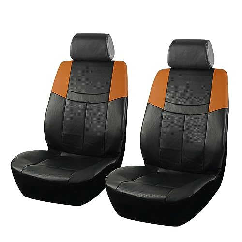 Housses de siège avant en cuir universelles pour voiture et camionnette - Lot de 2