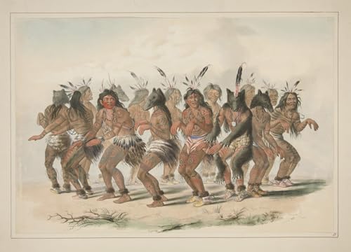 Tableau toile la danse des animaux peinture George Catlin 60x90cm