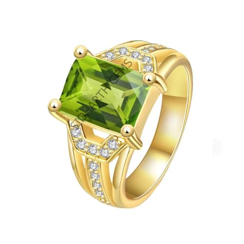 Bague réglable en plaqué or et péridot pour un confort quotidien