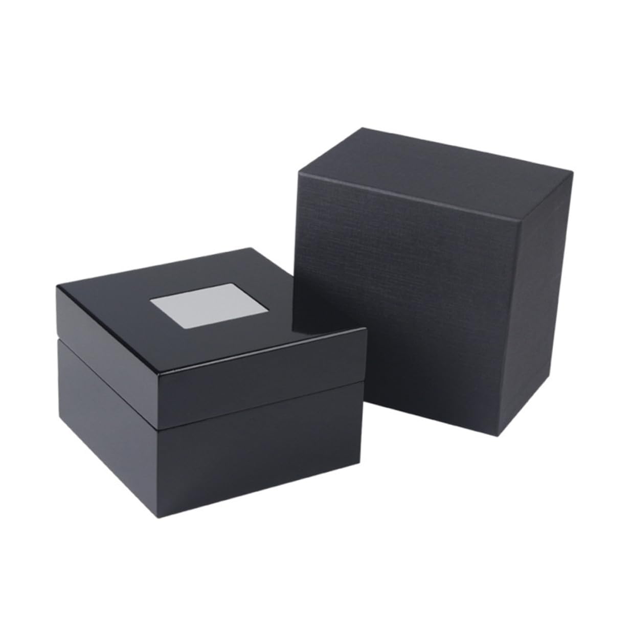 Caja de Madera para Relojes Negra, Vitrina de Escritorio Elegante