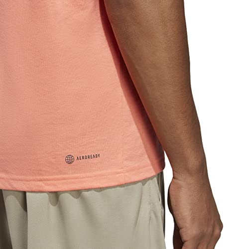 Adidas Men's Training Essentials Feel Ready Logo T-Shirt, Coral Fusion/Silver Pebble, X-Large #TOP3