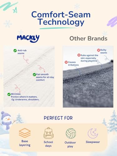 Image of mackly Kids Thermal Set for Boys, Cotton Full Sleeve Winter Wear | 1 Pack