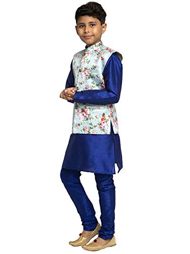 Image of KRAFT INDIA Boys Satin Printed Nehru Jacket Only