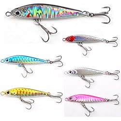 Caña Major Craft Eging senvenelec - Juego de 6 señuelos (14 g) de pesca 3D Eye, señuelos metálicos, adecuado para capas de agua superior, media e inferior.