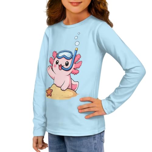 Image of Girls Long Sleeve T Shirt Cute Cartoon Crewneck Shirt for Kids 3-16Y Fall Winter Clothes
