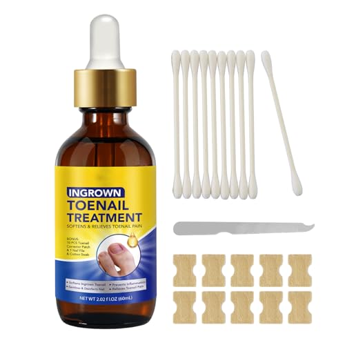 Ingrown Toenail Care Liquid & Corrector Patches Kit, Toenail Softener Drops with Nail File, Home Care Solution for Mild Ingrowing Toenails