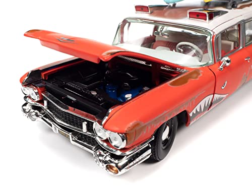 Auto World 1959 Cadillac Eldorado Ambulance Surf Shark 1:18 miniatura 6