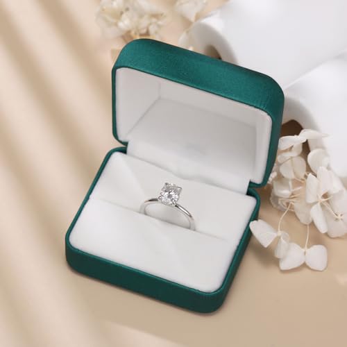getlove Oval Cut Moissanite Engagement Ring 2 Carat Solitaire Moissanite Ring 18K White Gold Plated Solid Silver D-Color VVS1 Wedding Band Promise for Her Size 8 - Image 6