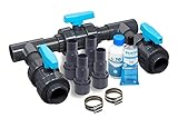 Bypass Kit für Schwimmbad Wärmepumpen mit dem Sie die Wasserzufuhr zu Ihrer Wärmepumpe steuern.