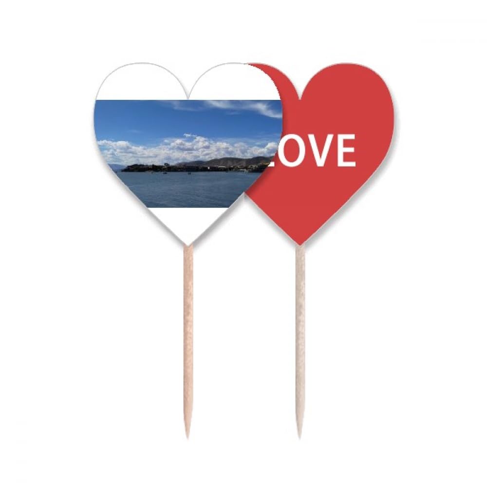 Photographie cure-dents drapeau love heart pour décoration de gâteau et pique de buffet thématique