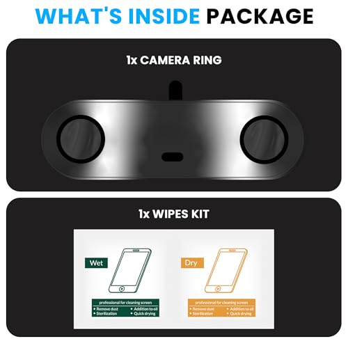 Image of ArmourPro Camera Lens Protector for Tecno Pova Slim Tough HD Individual Aluminum Alloy Rings 9H Camera Cover, Scratch-Resistant,Camera Lens Protection| Black, 1 Pack