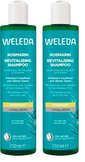 WELEDA Bio Rosmarin Revitalising Shampoo - Naturkosmetik Haarpflege Seife mit Hyaluronsäure & Rosmarinöl für mehr Volumen & eine gesunde Kopfhaut - Haarshampoo ohne Silikone & Sulfate (vegan, 250ml)
