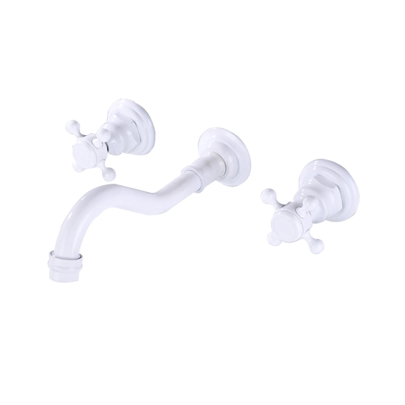 Robinet de lavabo de salle de bains design blanc et poignée rétro