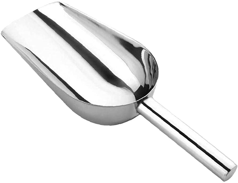 Pelle à glace en acier inoxydable argenté pour buffet, farine, bonbons, 6 tailles – 19,5 x 6 x 4 cm