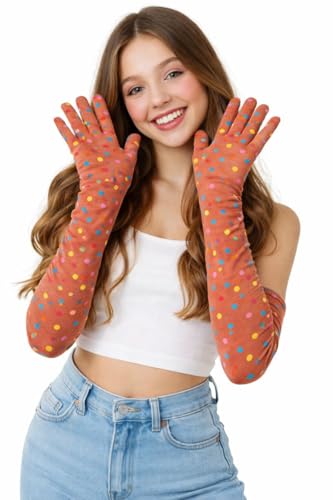 Image of Women's Driving Gloves, Printed Cotton Full Hand Summer Gloves for Protection from Sun Burn /Heat /Pollution (Pack of 1 Pair)