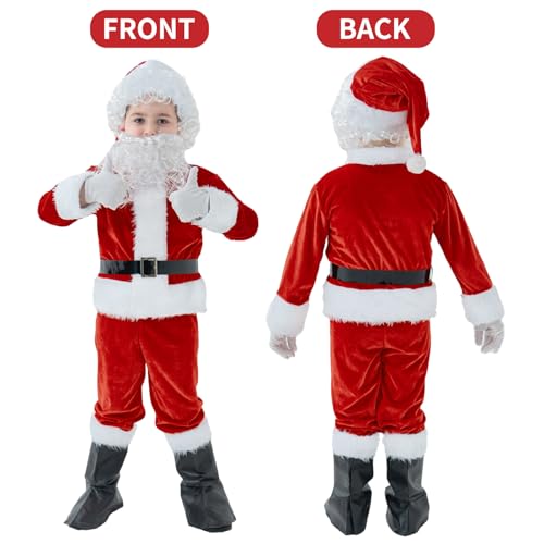 Disfraz Completo de Santa Claus para Niños 9 Piezas miniatura 4
