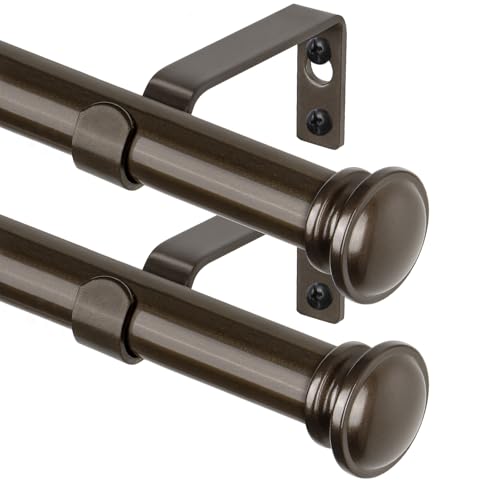 TONIAL 2 Pack Curtain Rods 32 to 58 Inch, Telescoping
