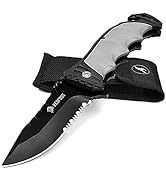 Amazon サバイバルナイフ ナイフ アウトドア レスキューナイフ 直刃形 切れ味良い Nedfoss 7cr13mov 滑り止めハンドル 折り畳みナイフ 緊急時に救助隊や消防隊 Edc必要 ドロップポイント ストラップカッター ガラスブレイカー 車外への脱出機能 緊急用ナイフツール