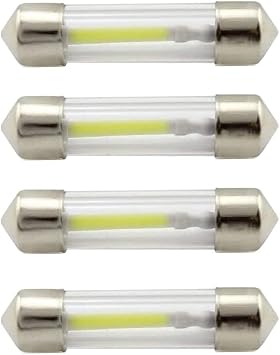 6418 6411 LED Bulb, DE3425 DE3423 36mm LED Festoon Dome Bulb for Car Interior Map Reading License Plate Lights 12V 36MM White 4PCS