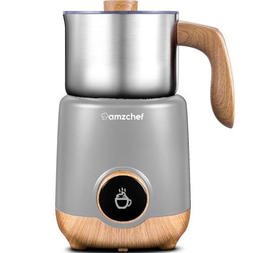 Image of AMZCHEF 8-in-1 Milk Frother and Steamer, Cold Foam to Dense Cappuccino | 550W IH Heating, 21oz Detachable Stainless Steel, Cup Dishwasher Safe, One-Touch OLED, Latte & Cappuccino, Quiet