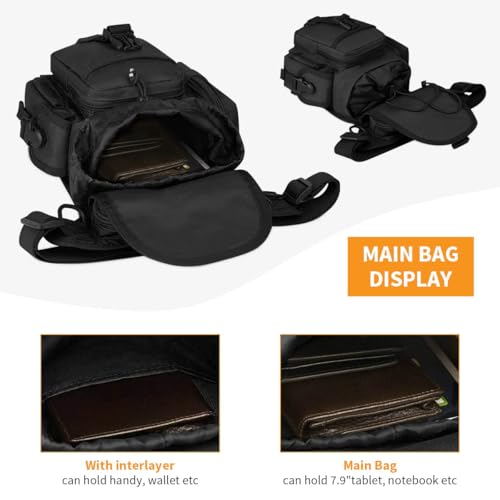 HUNTVP Taktisch Beintasche Militär Beinbeutel MOLLE Hüfttasche Sport Tactical Leg Bag Armee Beintaschen Wasserdicht Gürteltasche Werkzeugtasche Tasche für Bein Herren Damen, Typ-1-Schwarz