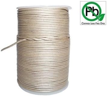 Round Leather Cord Silver 0.5mm 5meters (Spool is Not Included)