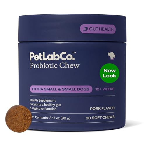PetLab Co. Probiotics for Dogs - Support Gut Health Occasional Diarrhea Digestive Health Paw Licking & Seasonal Allergies - Pork Flavor - 30 Soft Chews - Formulated for Small Dogs