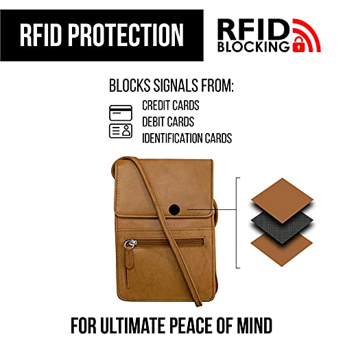 Image of ili New York 6827 Genuine Leather Crossbody Organizer with RFID Blocking Lining | Genuine Leather